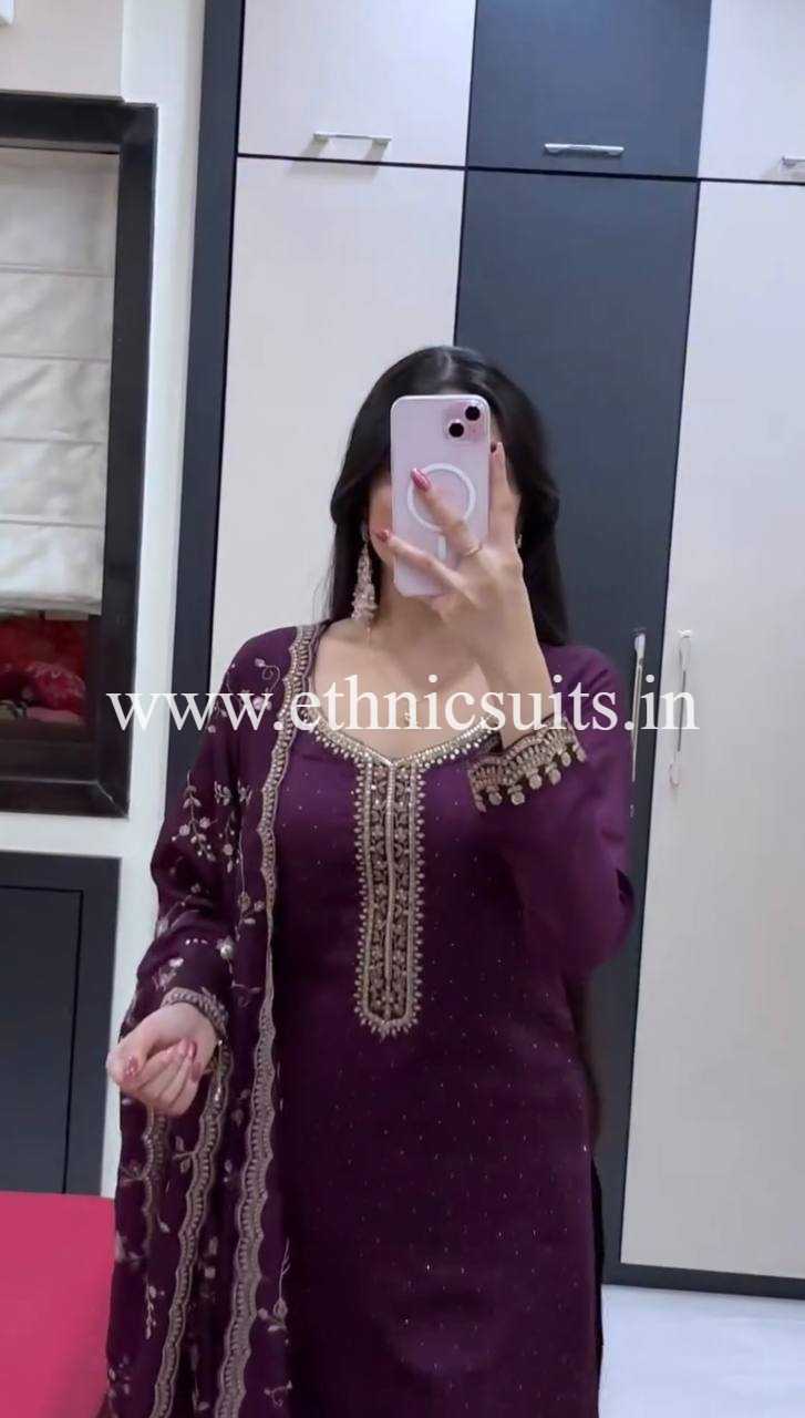 3 piece Purple Kurti Set - Image 2