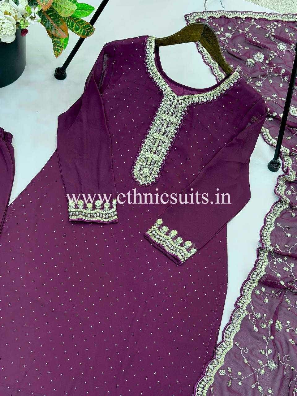 3 piece Purple Kurti Set - Image 5