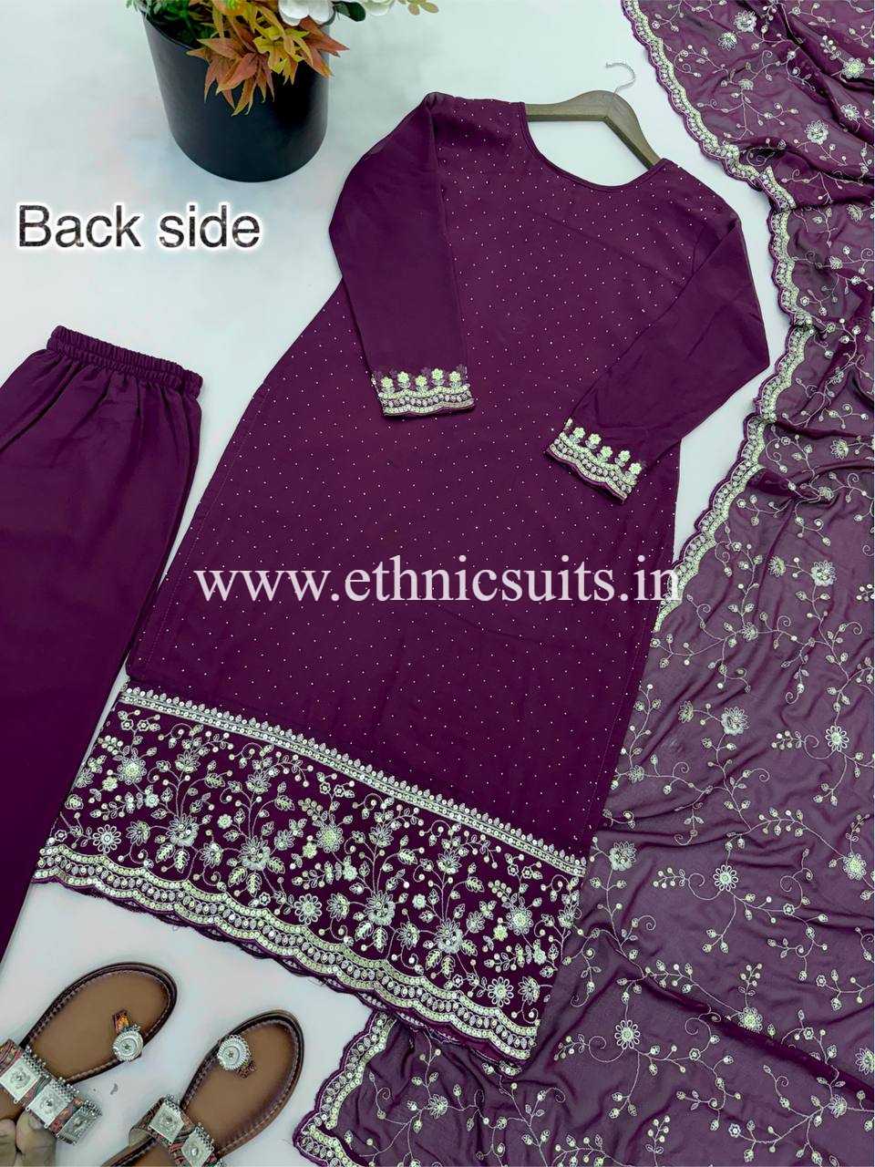 3 piece Purple Kurti Set - Image 6