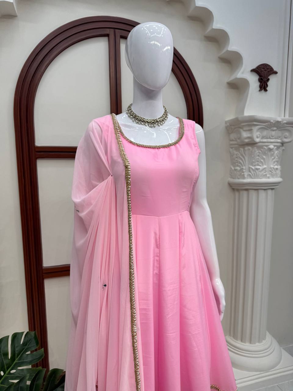Beautiful Baby Pink Anarkali Dress - Image 2