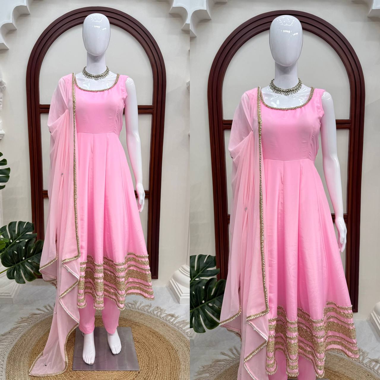 Beautiful Baby Pink Anarkali Dress - Image 7
