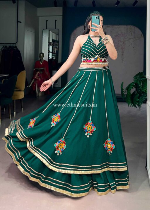 Big Flair Green Chaniya Choli for Navratri 2026