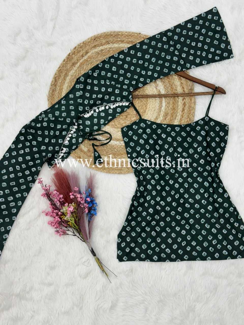 Cotton Printed Boat Neck kurta with Bottom - Image 5