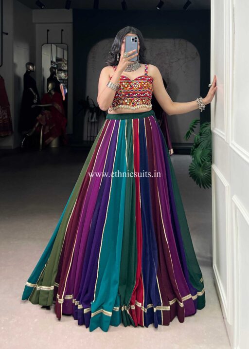 Dark Shade Multi Color Chaniya Choli