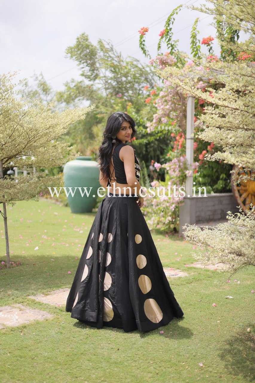 Designer Black Chaniya with Fancy Mirror work Choli for Navratri - Image 7