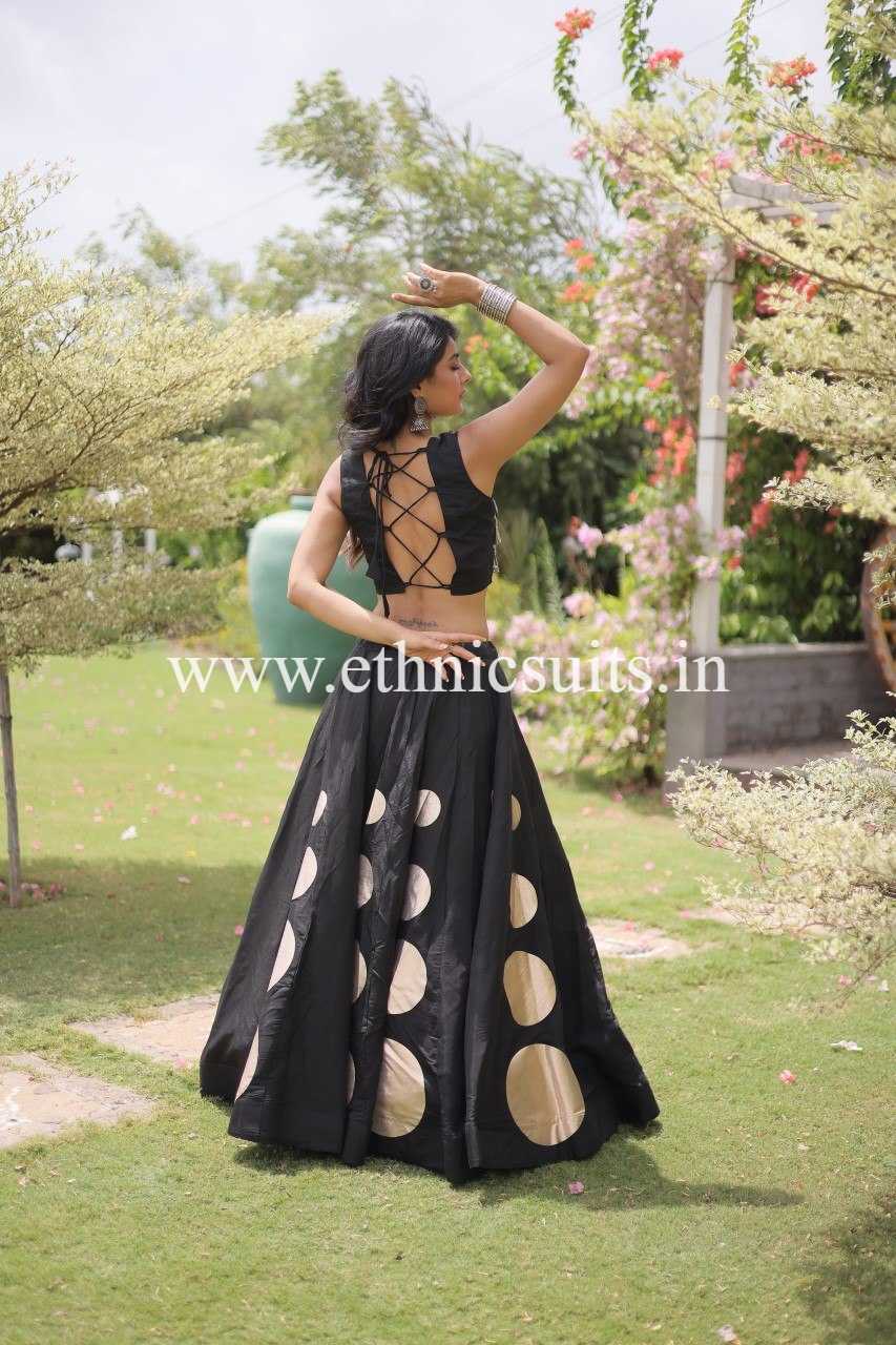 Designer Black Chaniya with Fancy Mirror work Choli for Navratri - Image 3