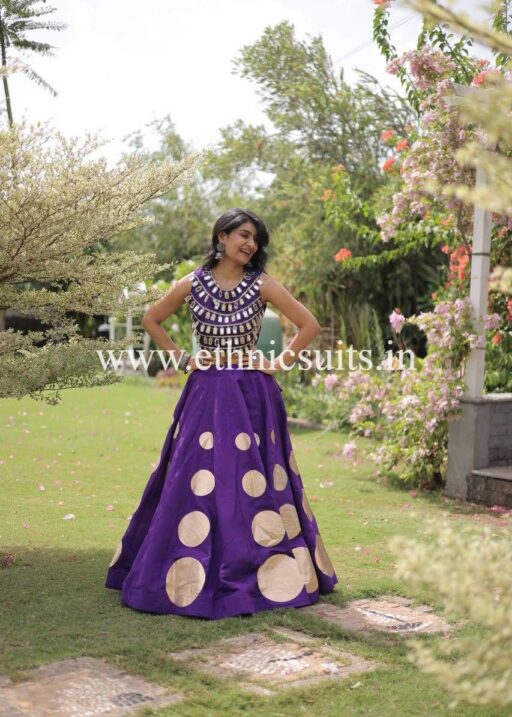 Designer Navy Blue Chaniya with Fancy Mirror work Choli for Navratri (5)