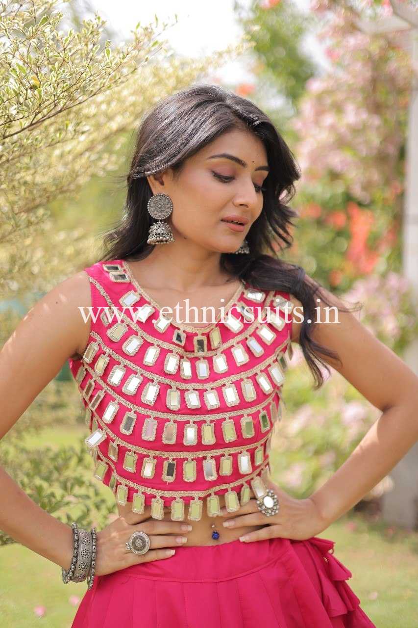 Designer Rani Chaniya with Fancy Mirror work Choli for Navratri - Image 5