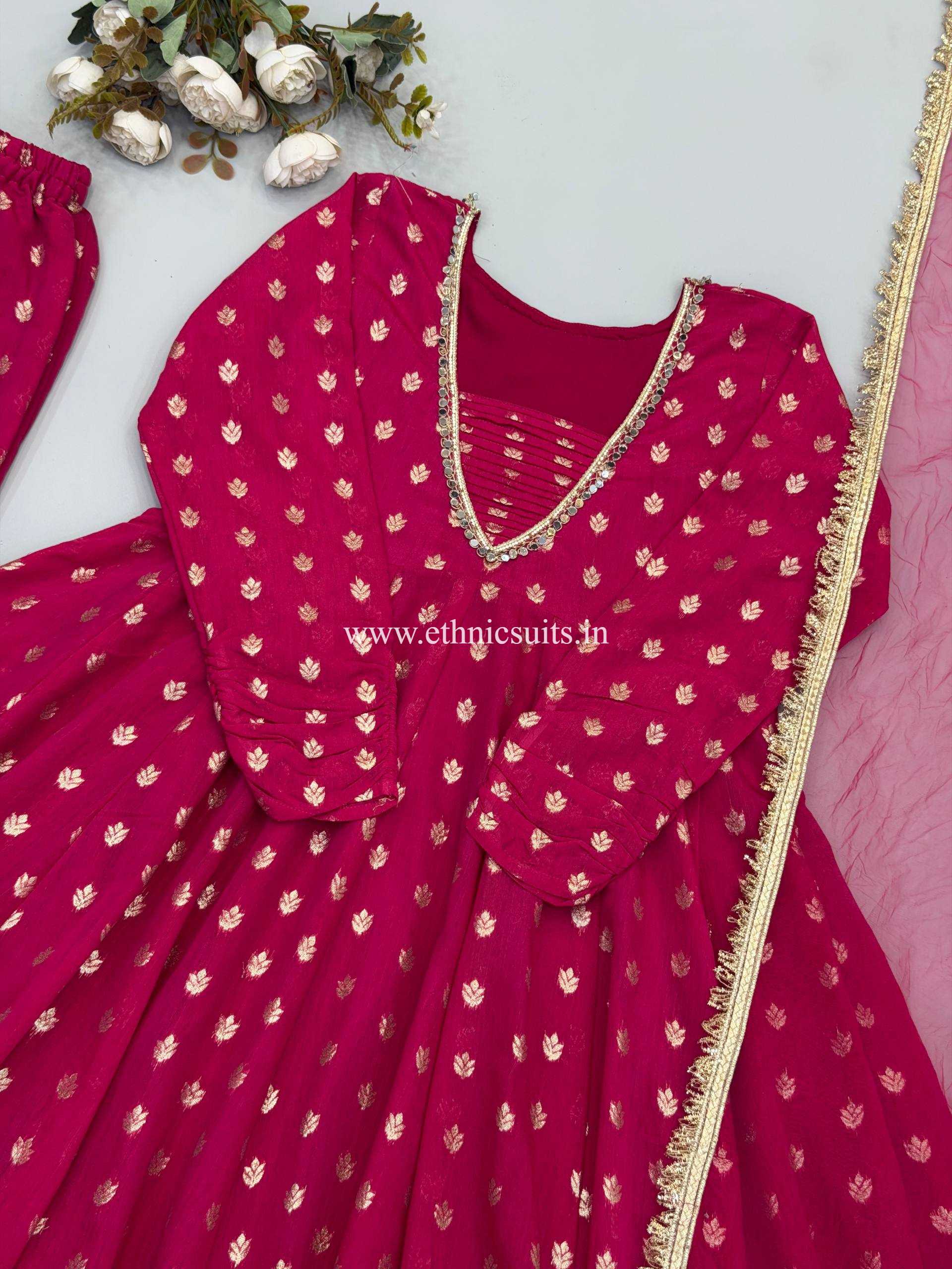 Inspired Pink Georgette Sharara Set - Image 6