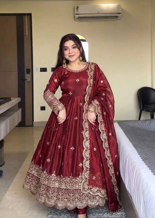 Wedding Wear Red Anarkali Suit