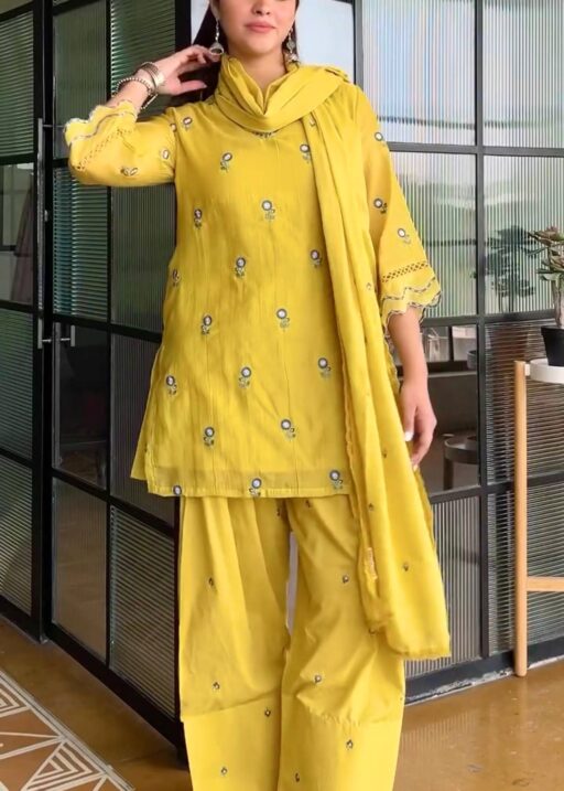 Yellow Color Farsi Salwar Suit