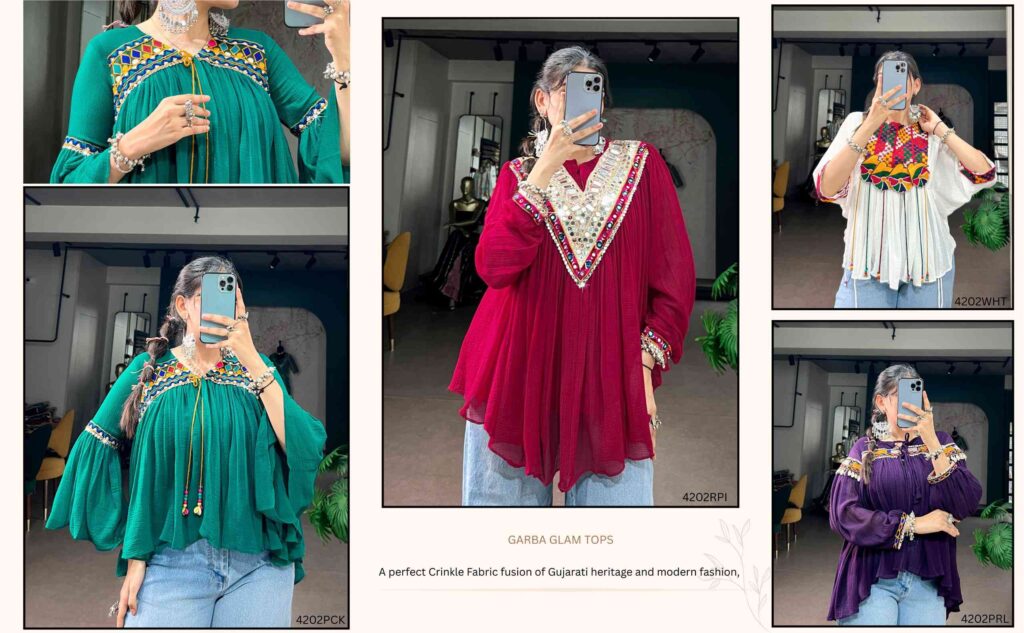 Designer Navratri Tunic Tops for Women