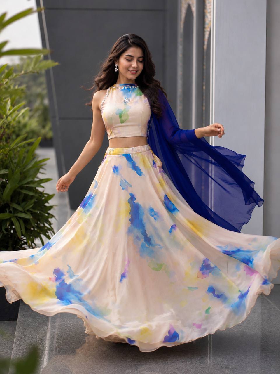 Designer Printed Readymade Lehenga Choli - Image 4
