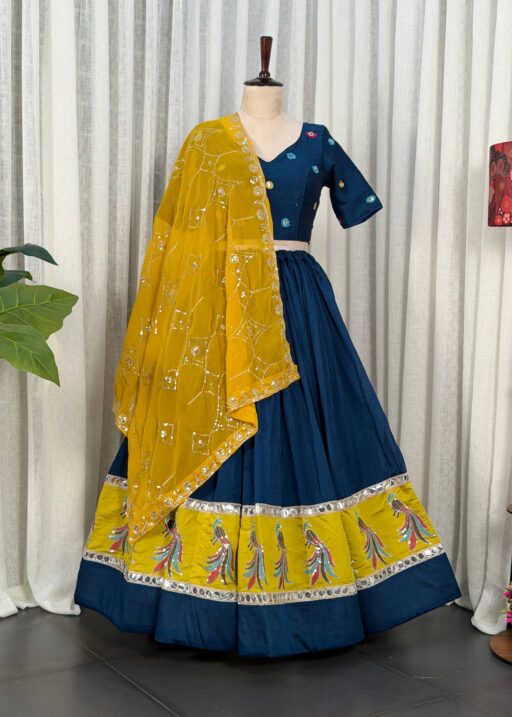 Midnight Navy Blue Readymade Chaniya Choli Under 2000