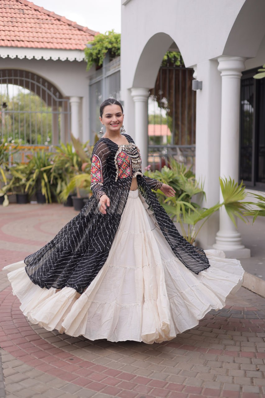 Navratri Special Black Long Kurti with Chaniya - Image 5