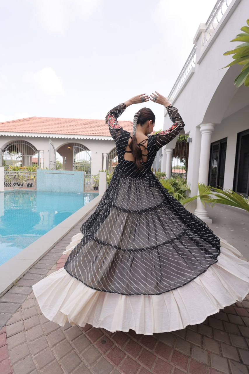 Navratri Special Black Long Kurti with Chaniya - Image 6