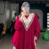 Red Designer V Neck Tunic Top for Navratri