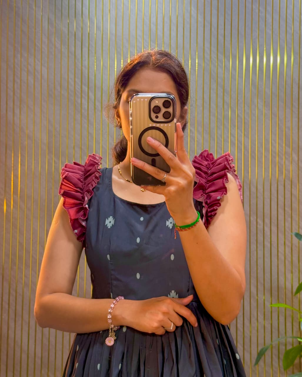 Black Printed Midi Dress - Image 3