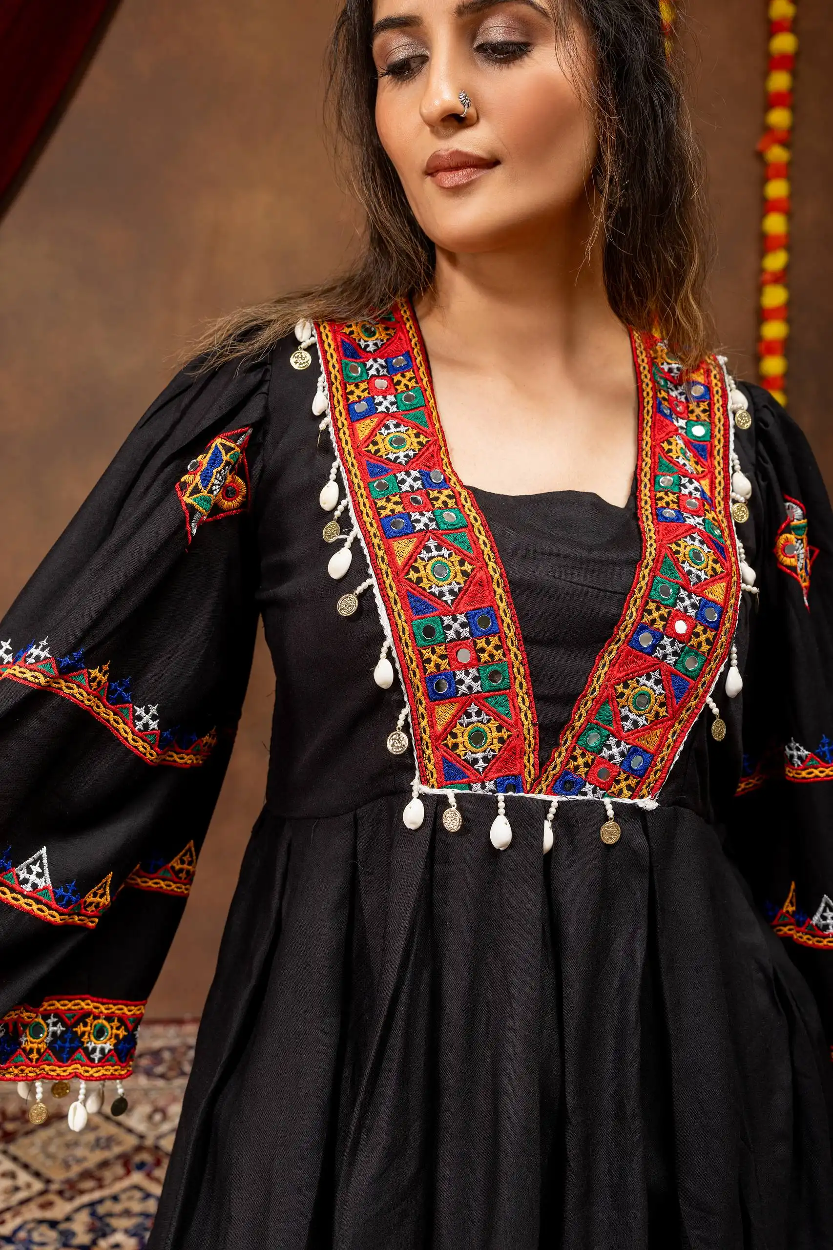 Kutchi Work Kedia with Jeans for Navratri - Image 3