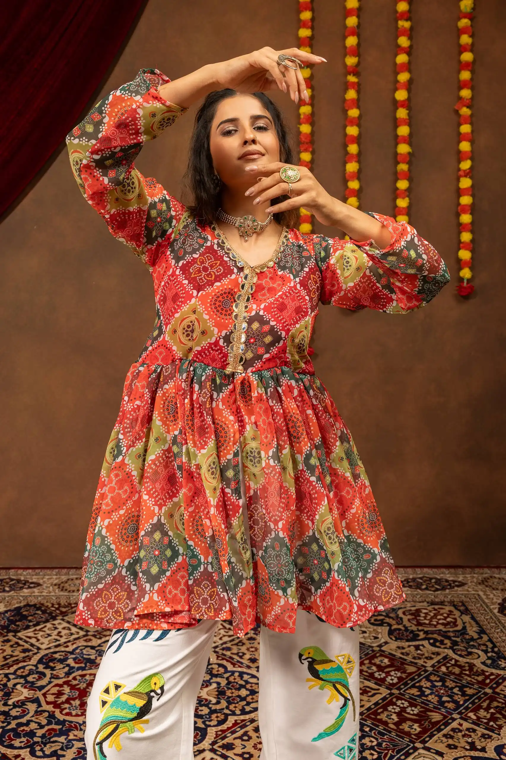 Navratri Wear Denim Jeans With Kedia top - Image 2
