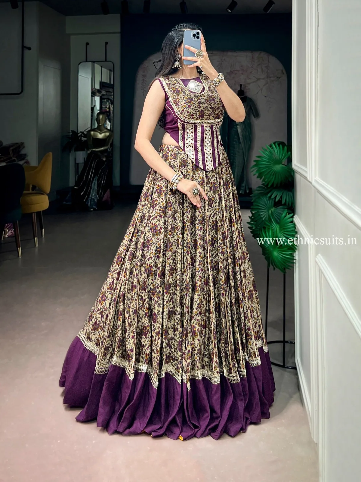 Fancy Printed Chaniya Choli for Navratri - Image 3