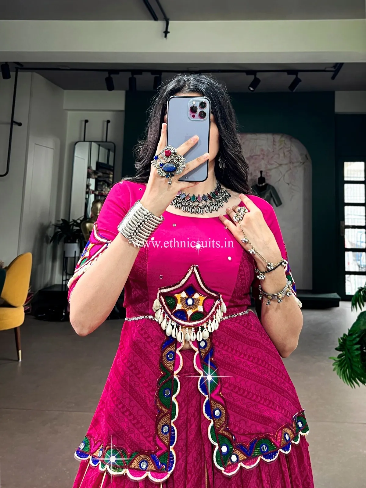 Rani Color Bandhni Printed Chaniya Choli - Image 3