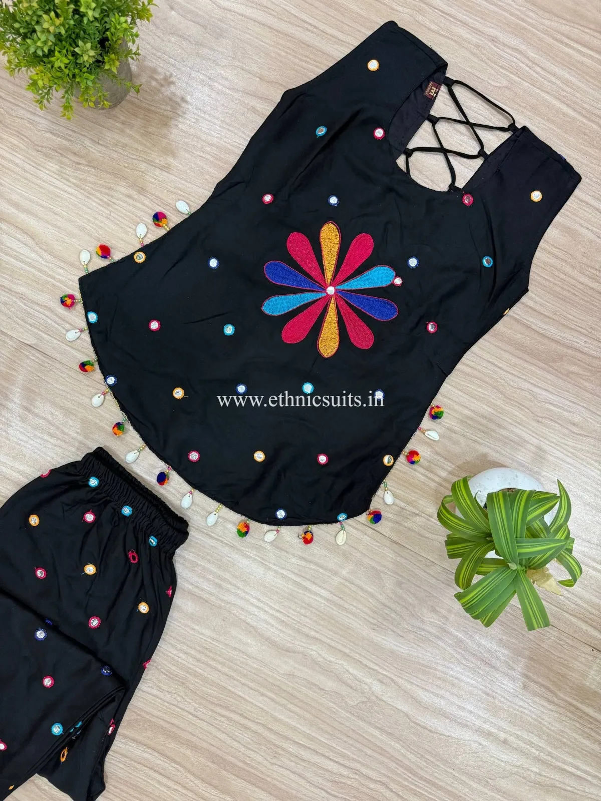 Black Multi Color Co ord Set - Image 2