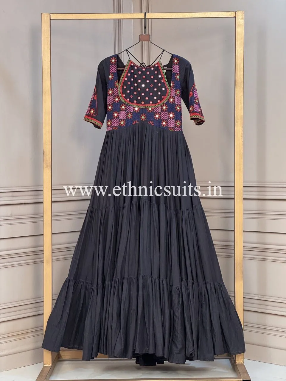 Black Multi Color Navratri Gown