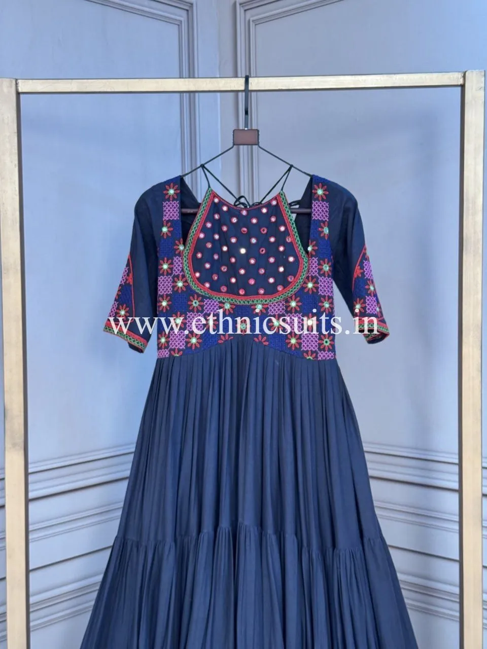 Black Multi Color Navratri Gown - Image 2