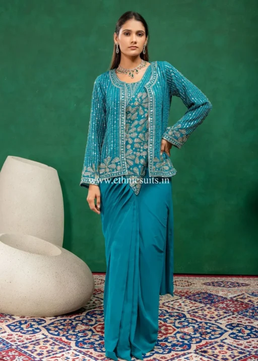 Blue Wedding Special Ready to Wear Saree
