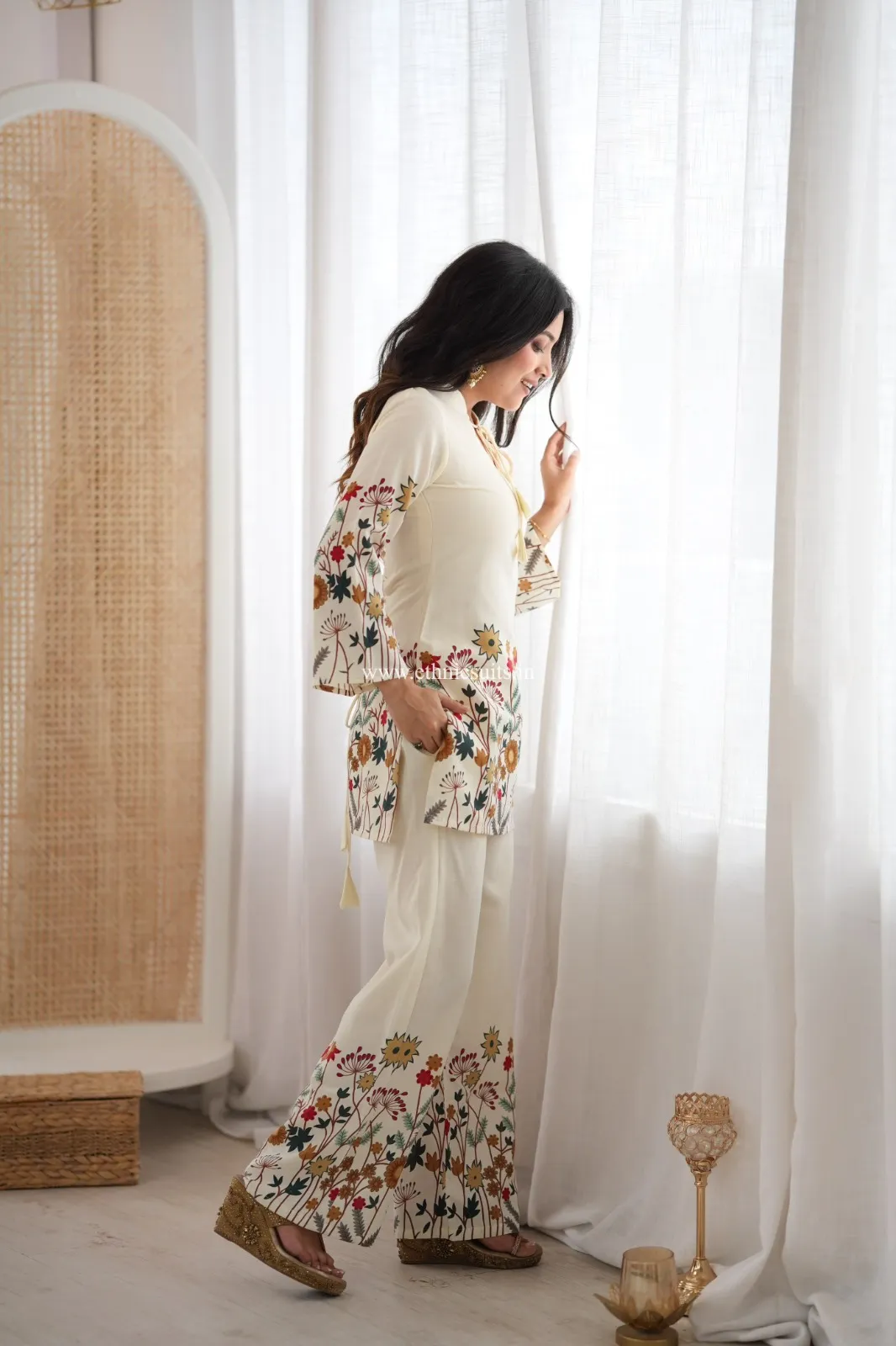 Floral Printed Ethnic Co ord Sets - Image 3
