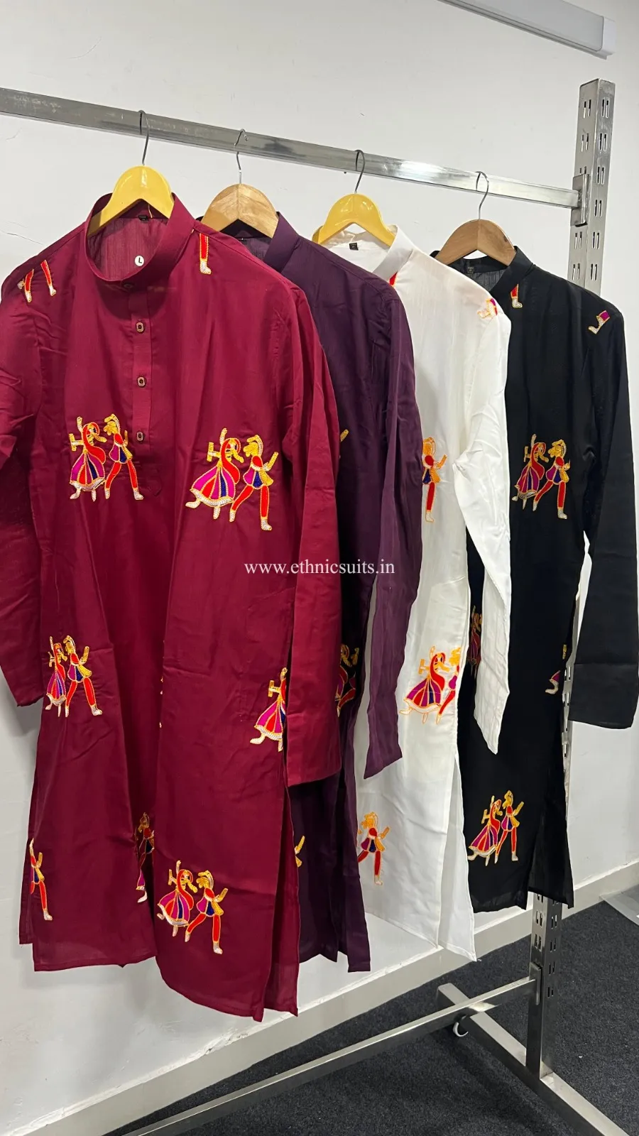 Mens Black Kurta Dhoti for Navratri - Image 2