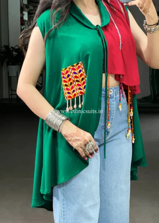 Stylish Garba Glam top Style with Jeans