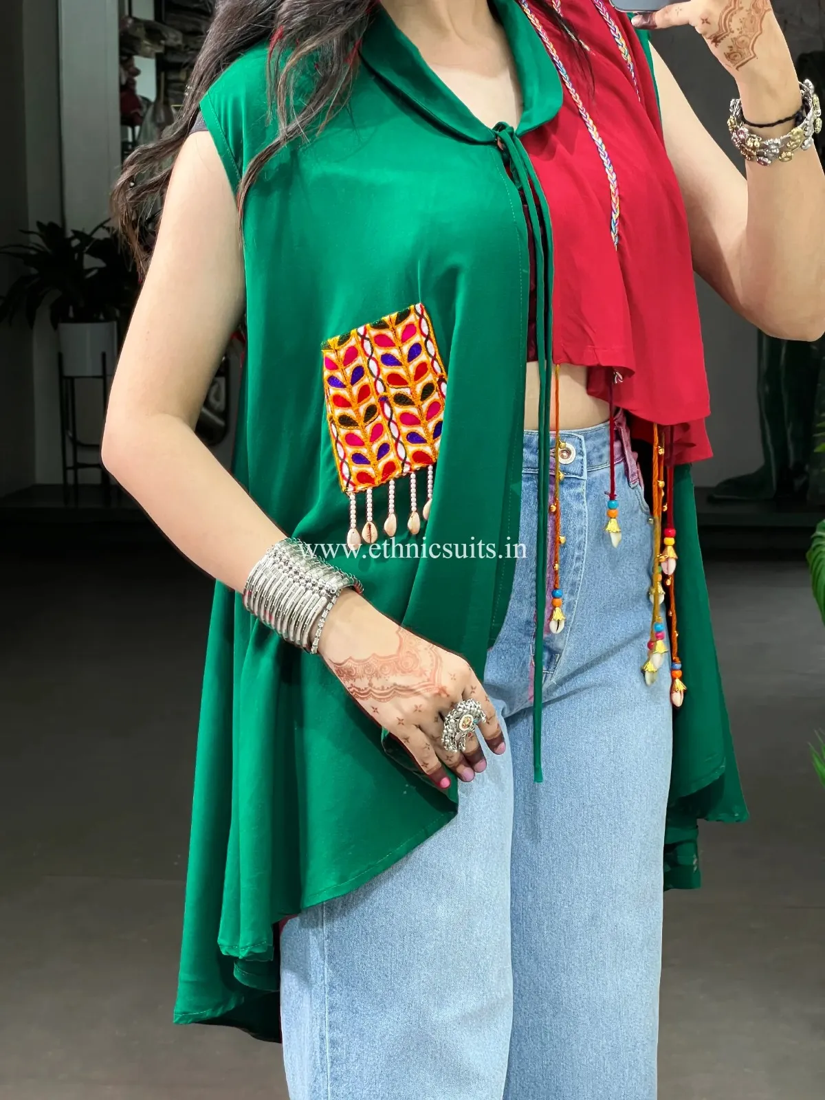 Stylish Garba Glam top Style with Jeans