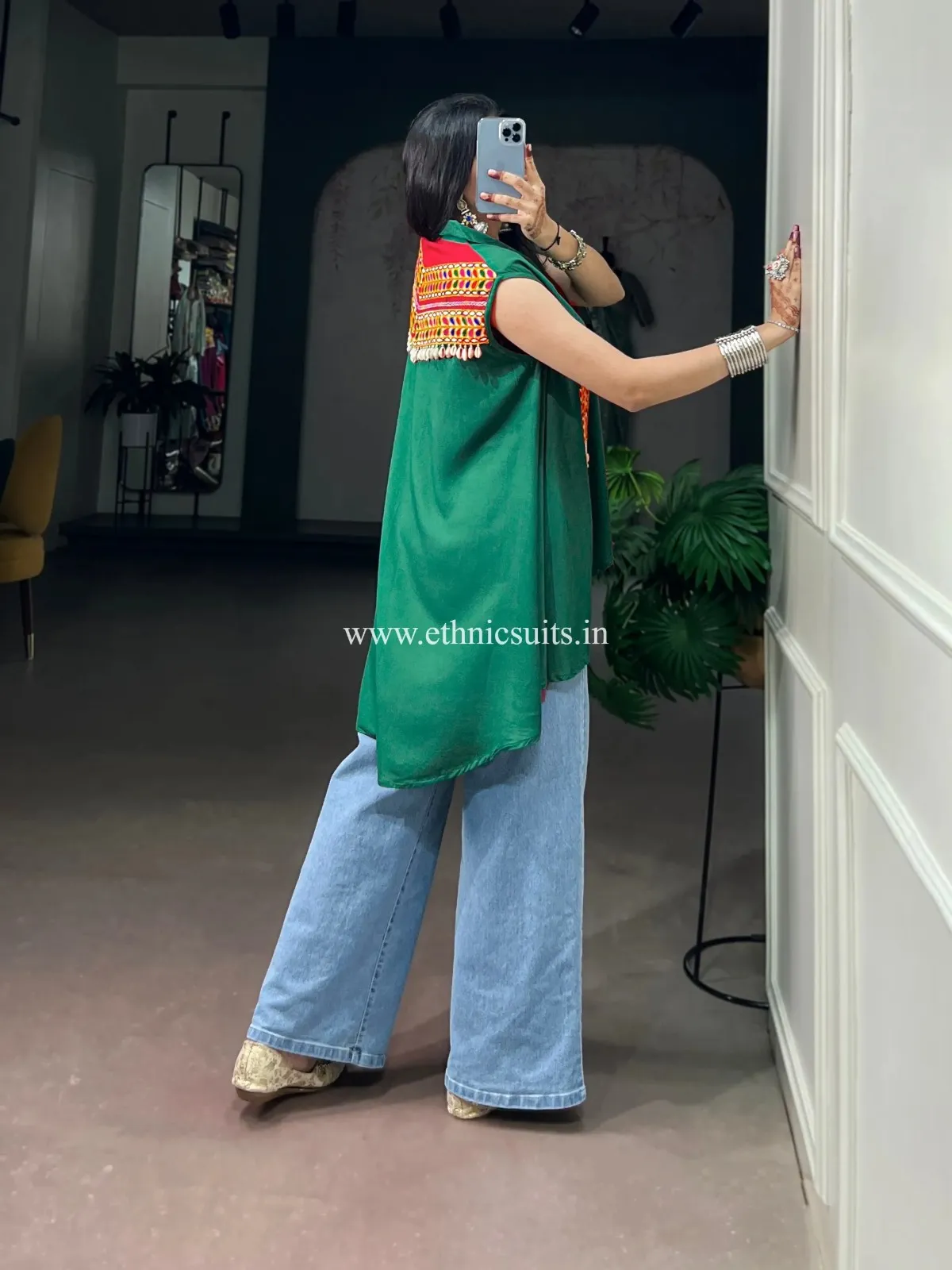 Stylish Garba Glam top Style with Jeans - Image 2